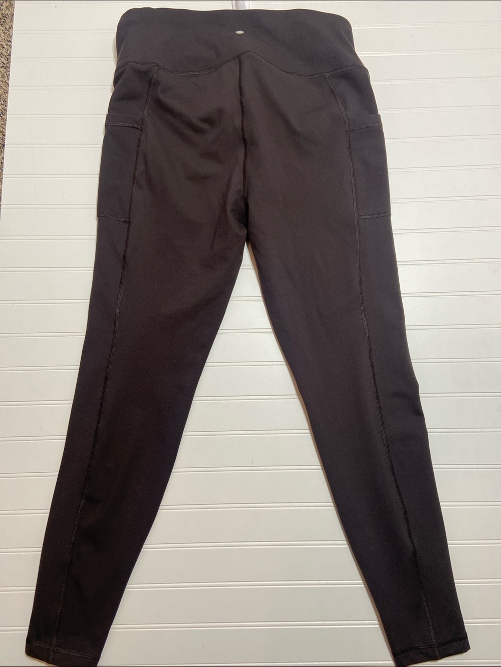 Yogalicious High-Rise Leggings Size 1X Chocolate Brown Pockets Athleisure - Picture 4 of 7